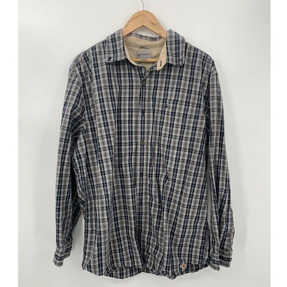 Carhartt Button-Down Plaid Shirt Relaxed Fit Large - Picture 2 of 6